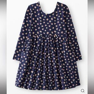 Hanna Andersson Navy Long Sleeve Skater Dress with Pockets